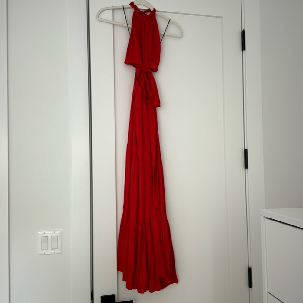 Zara Red Halter Top Dress